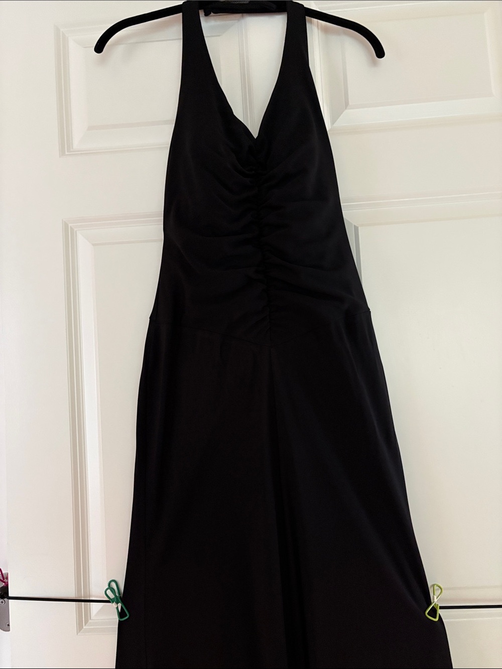 Nicole Miller Black Backless Halter Gown